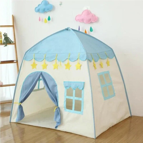 130CM Portable Kids Castle Tent Large Blue