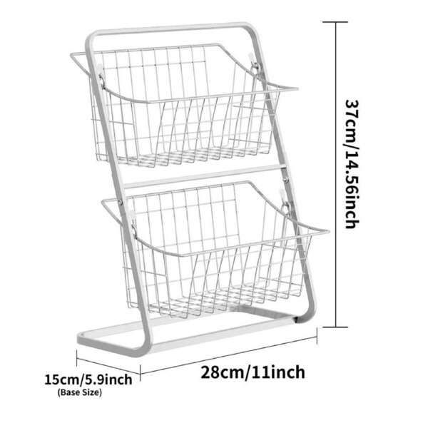 Fruit Vegetable Kitchen Storage Rack White