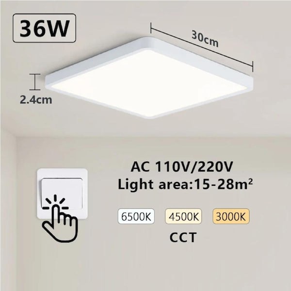 Smart LED Ceiling Lamp: App & Voice Control
