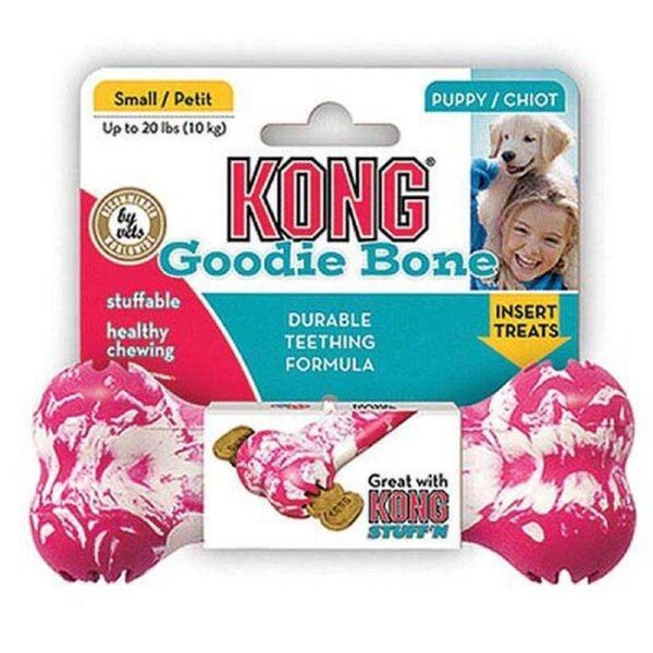 Puppy Goodie Bone Dog Toy, Small, Assorted Pink/Blue