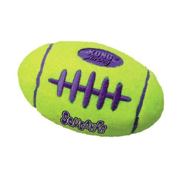 Air Dog Squeaker Football Dog Toy, Medium, Yellow