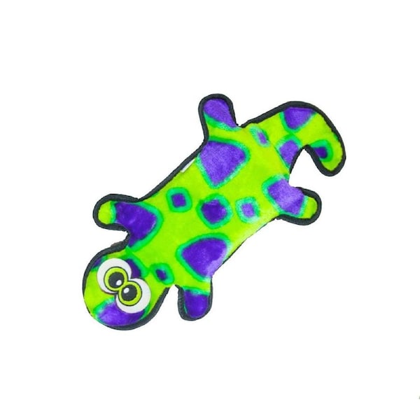 Invincibles Gecko Dog Toy (Green/Purple) - 4-Squeaker