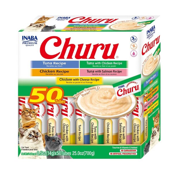 Cat Churu Puree Tuna Chicken Varieties Tub, 50 Pack