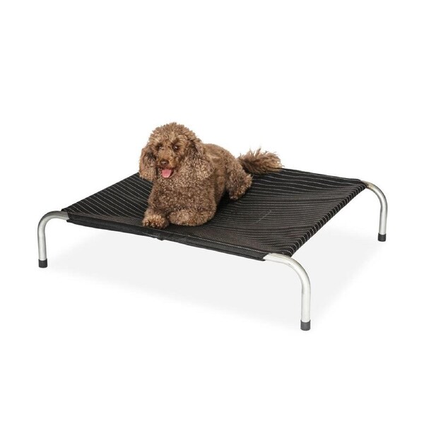 Heavy Duty Flea Free Pinstripe Raised Dog Bed - Medium
