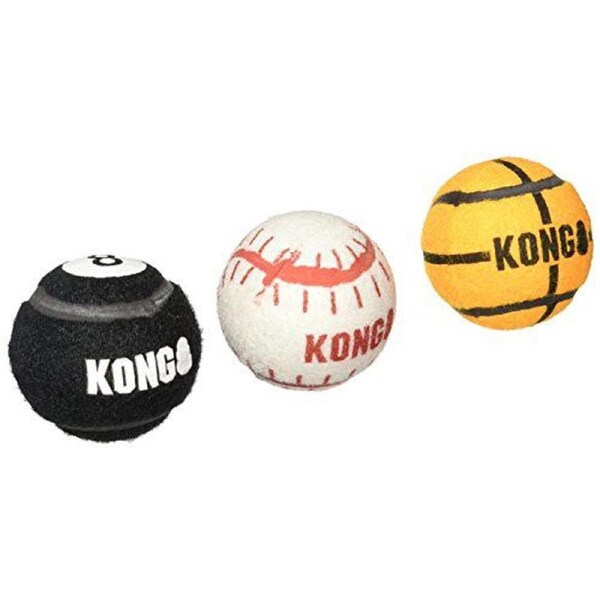 3-Pack Sport Balls Dog Toy, Medium, Assorted Colours