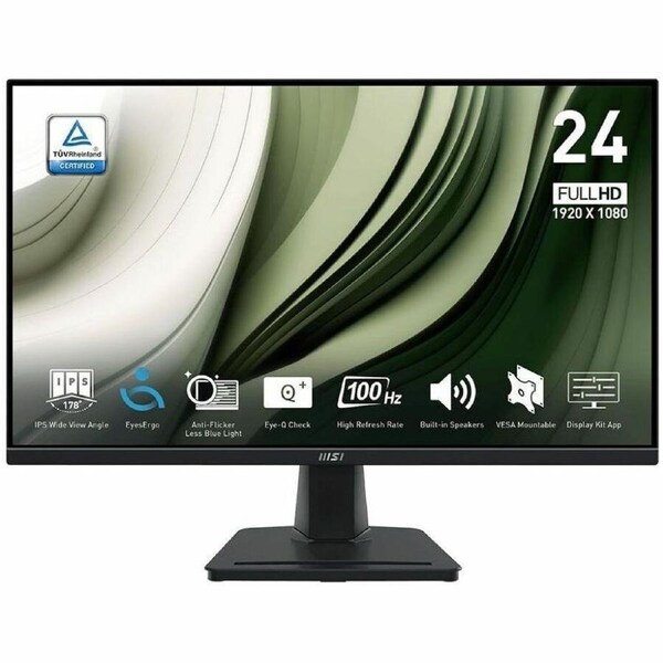 Black 23.8in/IPS/FHD/100Hz/1ms/DP HDMI VGA/Speakers/Internal Power/EPEAT Silver/4Y