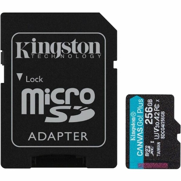 256GB microSDXC Canvas Go Plus Gen4 200MB/s A2 U3 V30 Card + Adapter