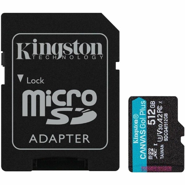 512GB microSDXC Canvas Go Plus Gen4 200MB/s A2 U3 V30 Card + Adapter