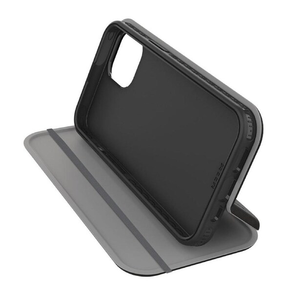 EFM Miami Leather Wallet Case Armour with D3O for iPhone 13 Pro Max - Smoke Black Black