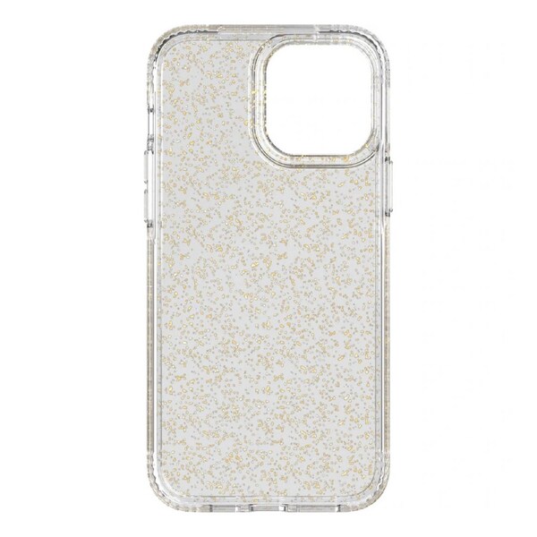tech21 Evo Sparkle per iPhone 13 - Custodia per telefono scintillante con protezione multi-goccia da 3,7 m, glitter oro