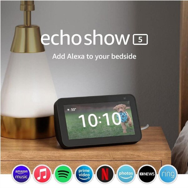 Amazon Echo Show 5 with Alexa (2nd Gen) - Charcoal Black