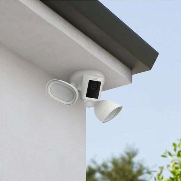 Ring Floodlight Cam Wired Pro with 3D Motion Detection - White White