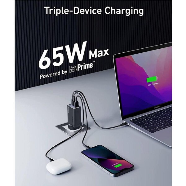Anker 735 USB C Charger (GaNPrime 65W) - Black Black
