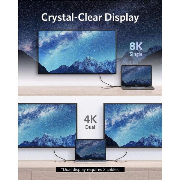 Anker USB-c to USB-C Thunderbolt 4 Cable 70cm A8859011 - Black Black