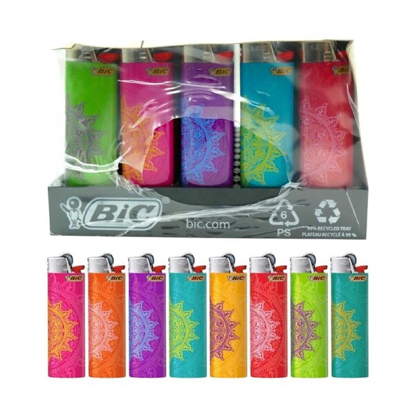 50x BIC Maxi Mandala Lighters Special Edition Pocket Lighters