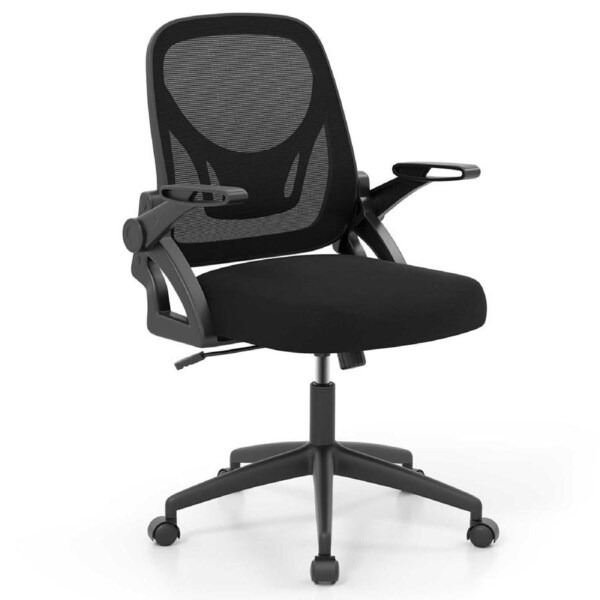 Giantex Mesh Office Chair Computer Desk Chair w/Flip-up Arms Adjustable Swivel Task Chair Black