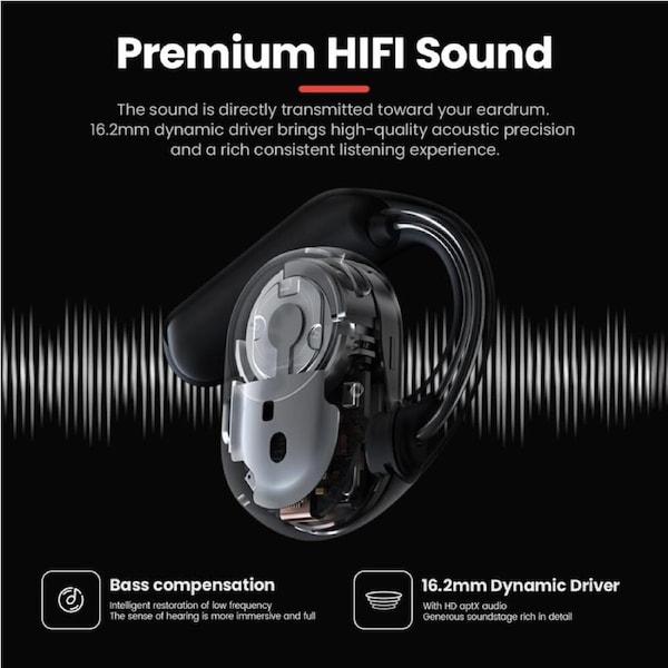 Haylou True Wireless Open Earbuds OW01 - Black Black