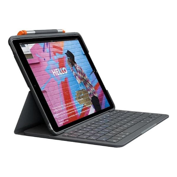 Logitech Slim Folio Keyboard Case for iPad 10.2" (7th/8th/9th Gen) - Graphite Black