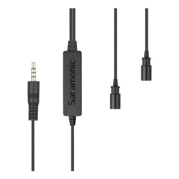 Saramonic LavMicro 2M Dual Omnidirectional Lavalier Microphone for DSLR Camera and Smartphone Black