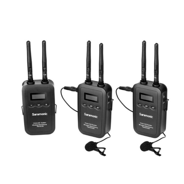 Saramonic 5.8G Camera-Mount Digital Wireless Microphone System RX+TX+TX Black
