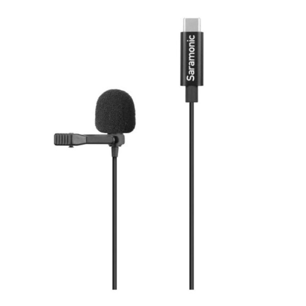 Saramonic LavMicro U3B Omnidirectional Lavalier Microphone wi USB-C Connector for Android Devices Black
