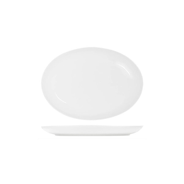 Tablekraft Core White Platter Oval Coupe Shape 355x260x35mm (Box of 3)