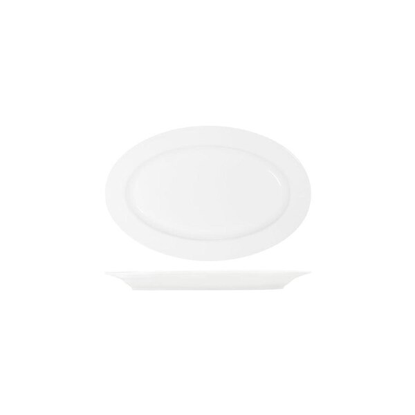 Tablekraft Core White Platter Oval Rim Shape 300x200x28mm (Box of 6)