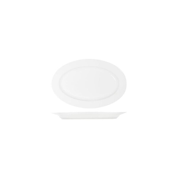 Tablekraft Core White Platter Oval Rim Shape 230x155x23mm (Box of 6)