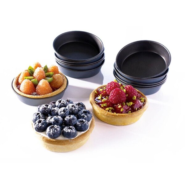 Matfer Bourgeat Exopan Flan Mould - 100mm, Non-Stick, Pack of 12