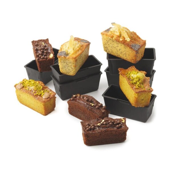 Matfer Bourgeat Exoglass Cake Mould - 90x40x40mm, Pack of 6