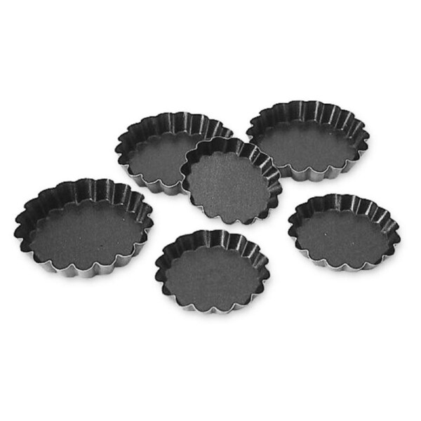 Matfer Bourgeat Exopan Fluted Tart Mould - 110mm, Non-Stick, Pack of 12