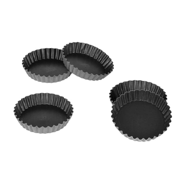 Matfer Bourgeat Exopan Fluted Tart Mould - 100mm, Non-Stick, Pack of 12