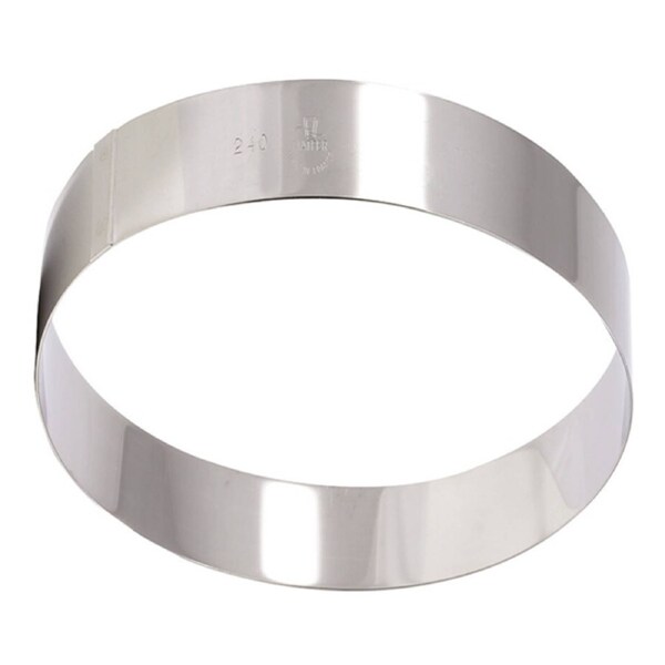 Matfer Bourgeat Stainless Steel Ice Cake Ring - 220x60mm