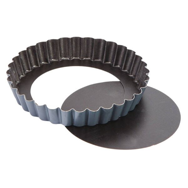 Matfer Bourgeat Exopan Fluted Tart Mould - 240x30mm, Non-Stick, Deep, Removable Base