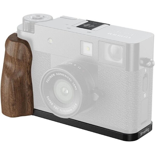 SmallRig L-Shaped Mount Plate with Wooden Handle for FUJIFILM X half (Black) 5224