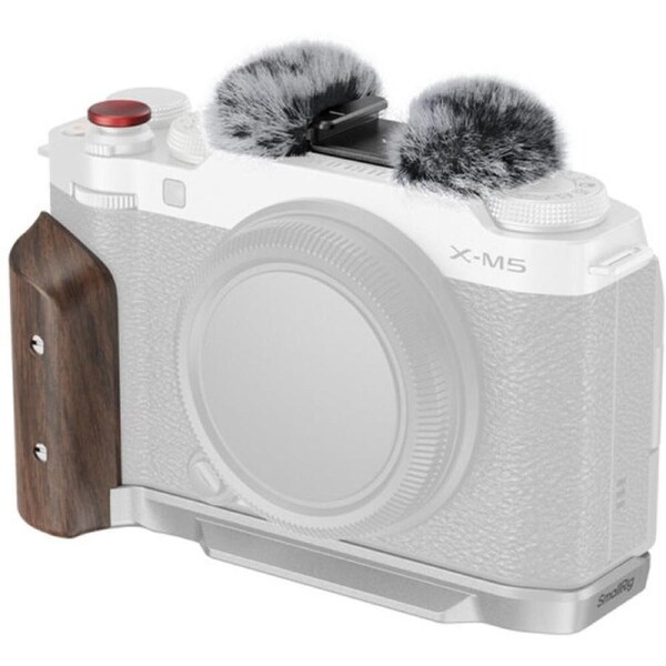 SmallRig L-Shape Mount Plate with Wooden Handle for FUJIFILM X-M5 (Sliver) 5261