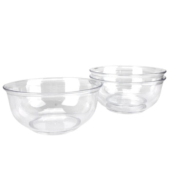 Clear Round Snack Bowls 15cm (Pack of 3)