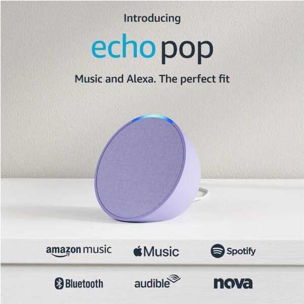 Amazon Echo Pop Compact Smart Speaker - Lavender Bloom Purple