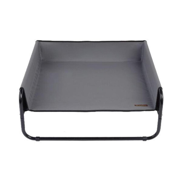 High Walled Outdoor Trampoline Pet Bed Cot (Grey) - 85x85x33cm