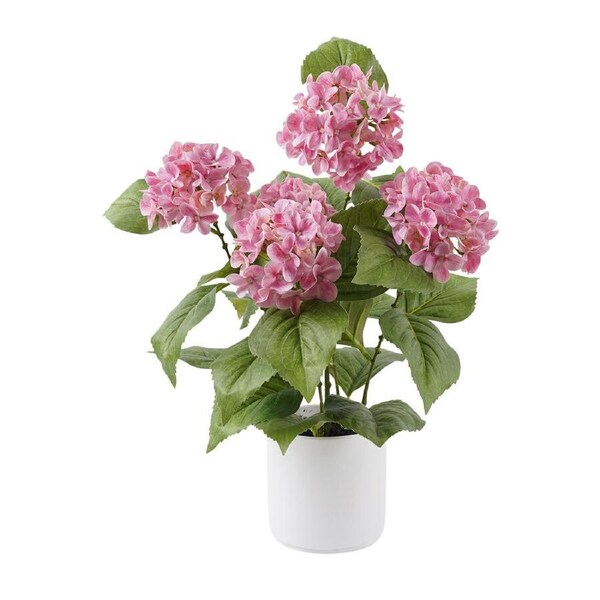 Willow & Silk Potted Artificial Blush Bloom Pink Hydrangea 35x35x50cm