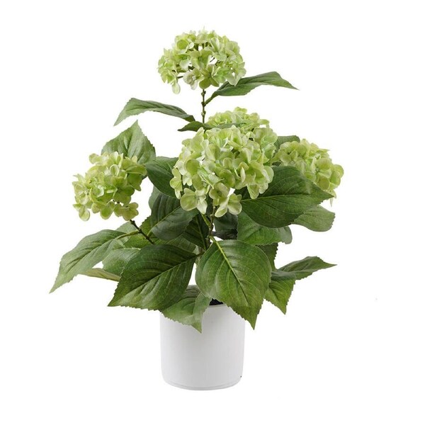 Willow & Silk Potted Artificial Lush Serenity Green Hydrangea 35x35x50cm