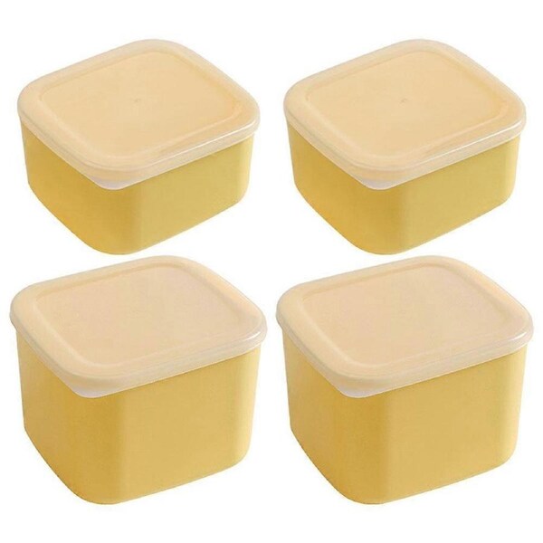 4pcs Cheese Storage Containers With Lids Cheese Container Fridge Ginger Garlic Holder
