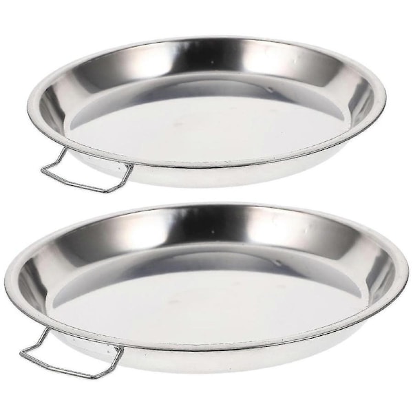 2pcs Home Snacks Dish Tray Stainless Steel Fruit Storage Plate Multi-function Food Tray For Restaurant
