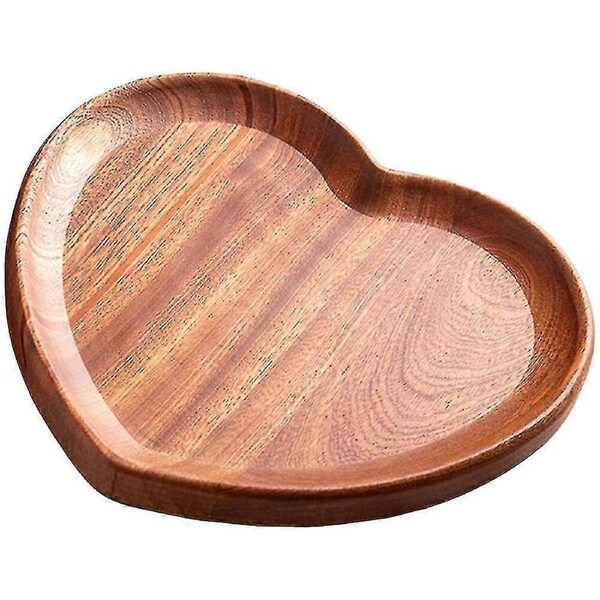 Wood Heart Tray Wood Serving Tray Heart Wooden Plate Snack Dish Tray Wood Jewelry Plate