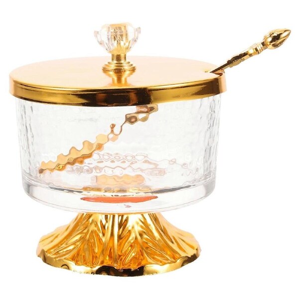 Practical Glass Canister with Lid and Spoon for Elegant Kitchen Decor