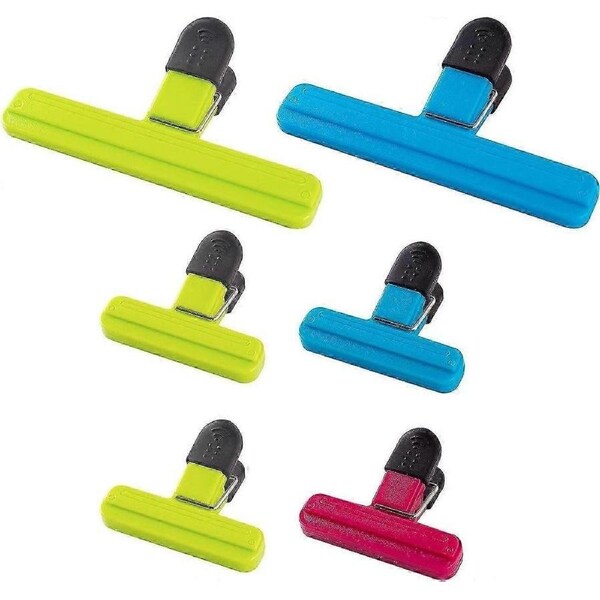 6 Pcs Strong Reusable Freezer Bag Clips - Airtight Seal for Food Storage
