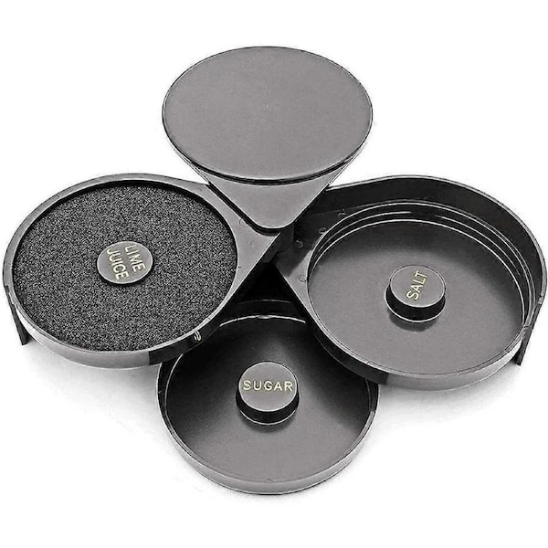 1Pack 3 Tier Bar Glass Rimmer for Margarita and Cocktail,Bartender Tool,Salt Box Spice Container