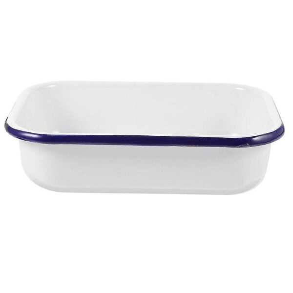 Enamelware Baking Pan Roasting Pan Baking Dish Food Container Fruit Bread Storage Pan