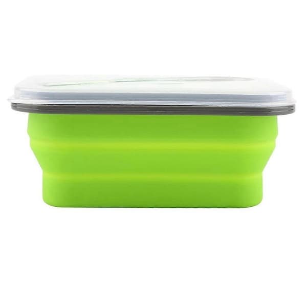 600ml Silicone Collapsible Portable Lunch Box Bowl Folding Food Storage Container,Green
