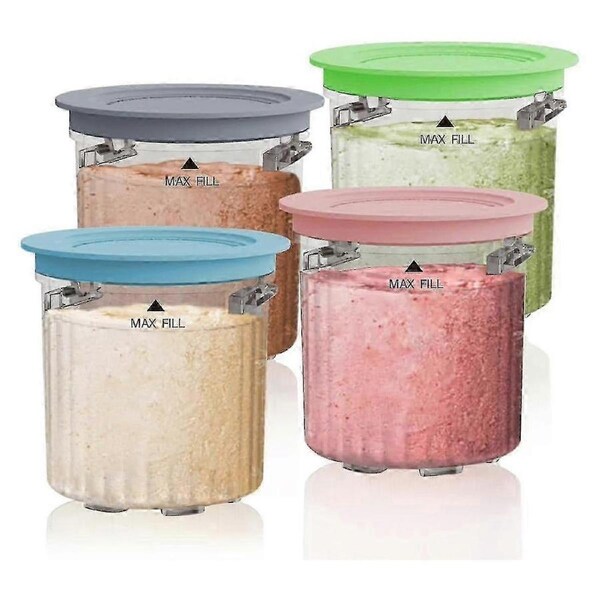 Replacement Containers and Lids for Ninja Creami Breeze Nc100/Nc200 Ice Cream Series